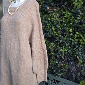 A New Day Women's Plus Size Long Sleeve Camel weater Dress Sz 2X